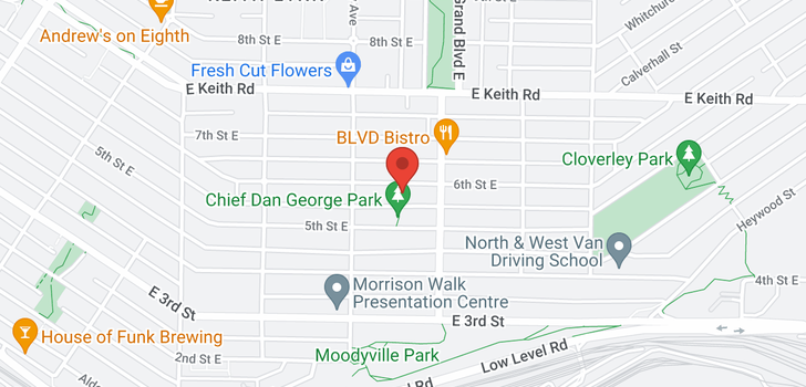 map of 639 E 6TH STREET